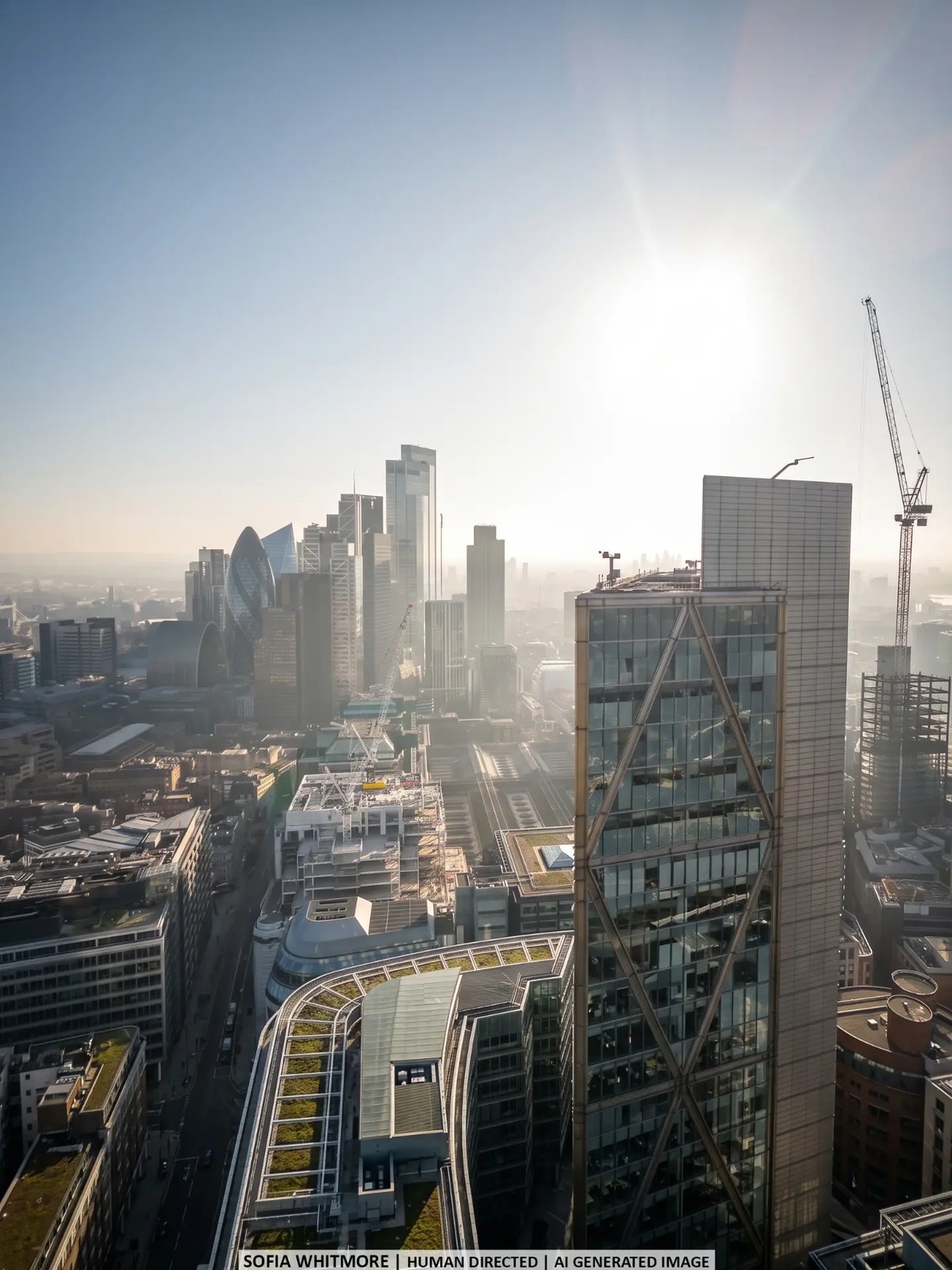 London skyline seen in warm morning light